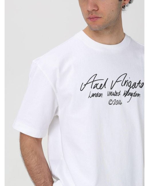 T-shirt di cotone di Axel Arigato in White da Uomo