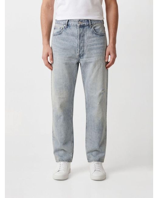 Auralee Blue Cotton Denim Straight Jeans for men