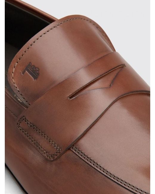Tod's Brown T Timeless Logo Loafers for men