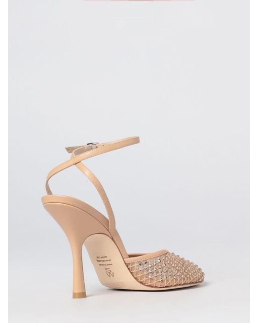Stuart Weitzman Metallic Mesh Pumps With Rhinestones And Stiletto Heel