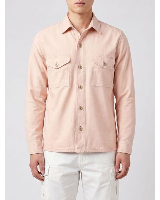 Filson Natural Long-Sleeved Casual Cotton Shirt With Flap Pockets for men
