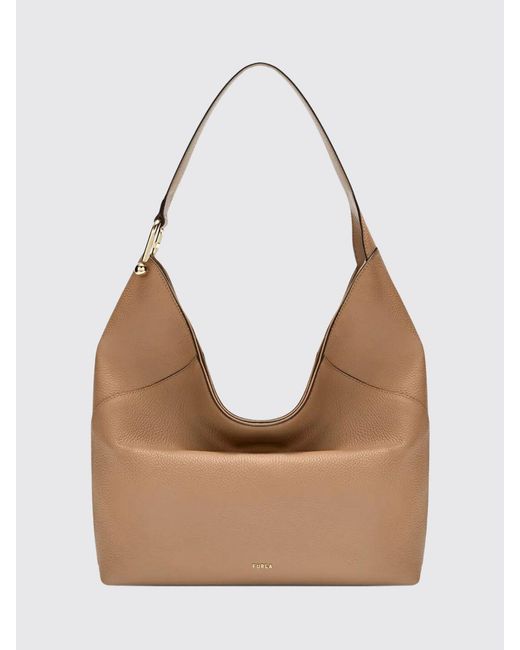 Furla Natural Lara Grained Leather Bag