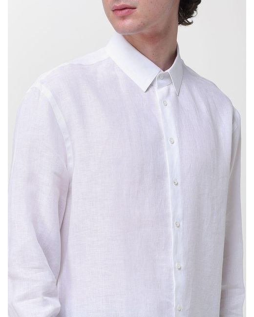 Giorgio Armani White Classic Linen Shirt for men