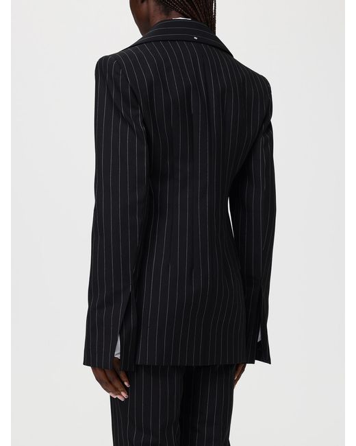 Sportmax Blue Pinstriped Virgin Wool Blazer