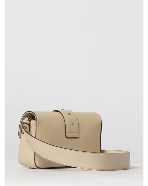 Pinko Natural Love One Slouchy Foldover Leather Bag