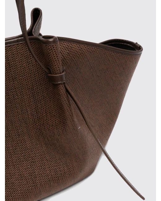 Yuzefi Brown Mochi Raffia And Leather Bag