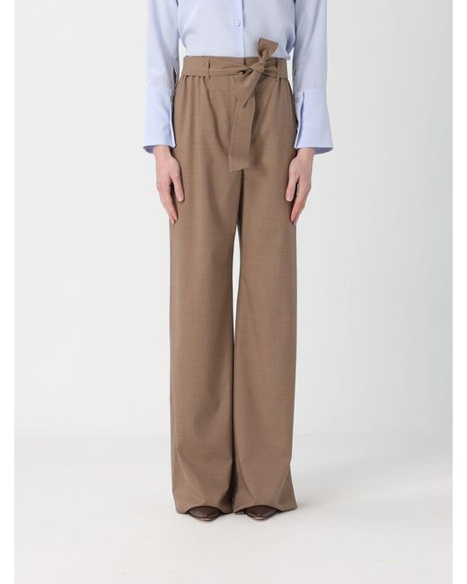 Max Mara Natural Virgin Wool Palazzo Trousers