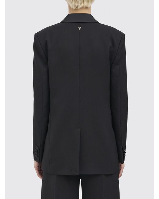 Dondup Gray Double Breasted Virgin Wool Blend Blazer