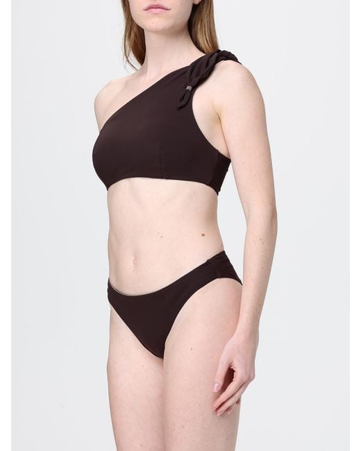 Brunello Cucinelli Black One Shoulder Bikini Top