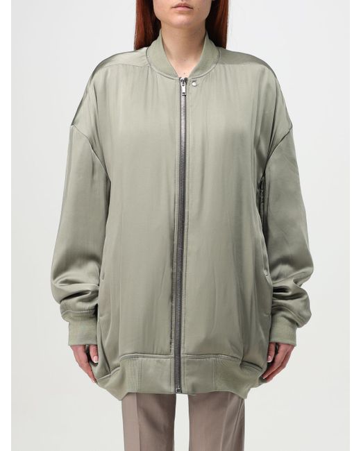 Rick Owens Gray Viscose Blend Bomber Jacket