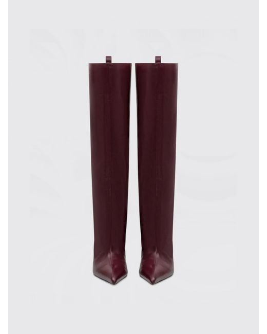 The Attico Purple Flat Ankle Boots