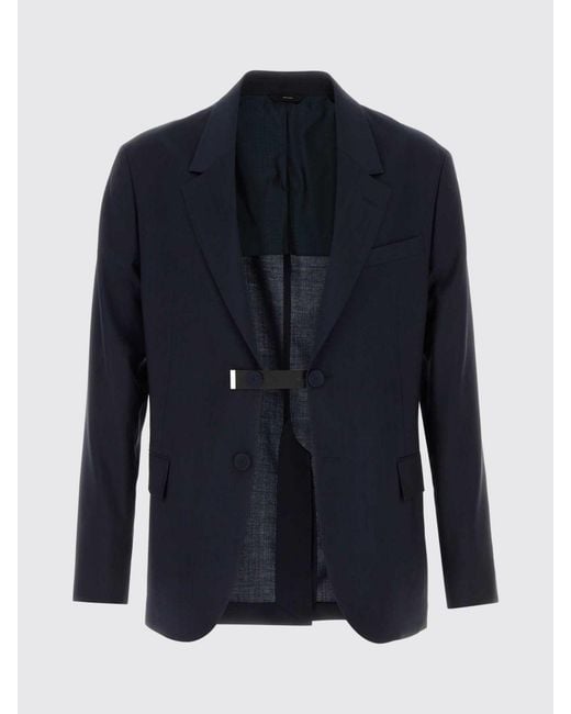 Fendi Blue Single-Breasted Wool Blazer for men