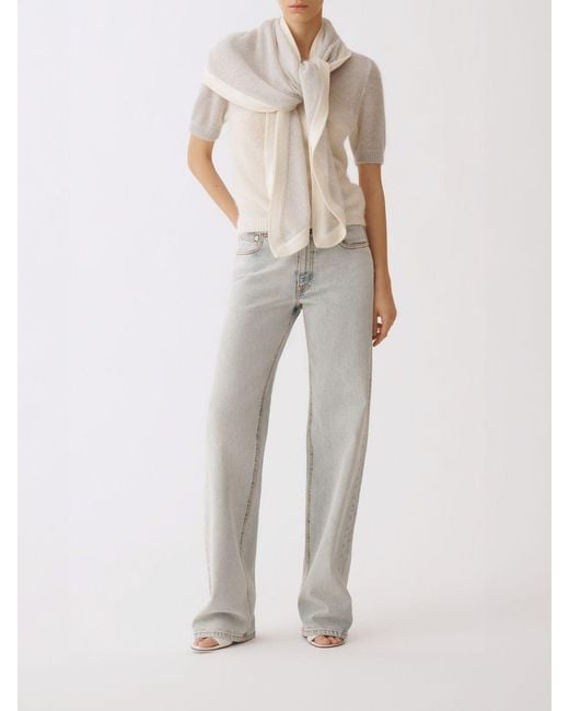 Fabiana Filippi White Merino Wool Scarf