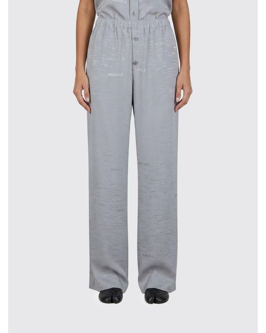 MM6 by Maison Margiela Gray Viscose Blend Wide-Leg Trousers