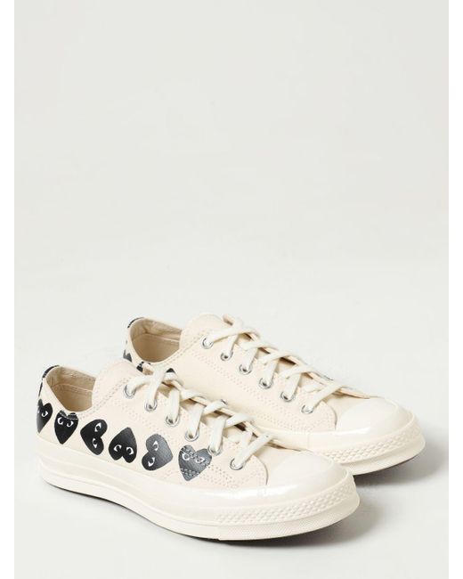 Sneakers Converse x Comme Des Garçons Play in canvas di COMME DES GARÇONS PLAY in Natural da Uomo