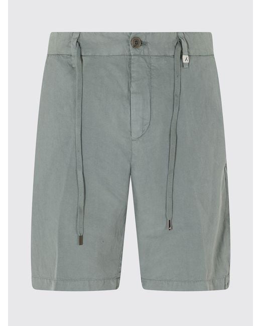 Myths Blue Linen Drawstring Shorts for men