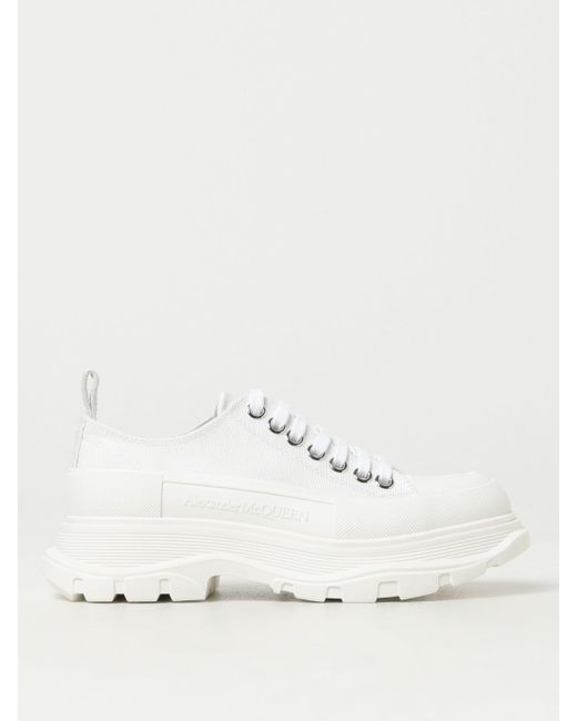 Alexander McQueen Natural Tread Slick Sneakers In Canvas And Rubber