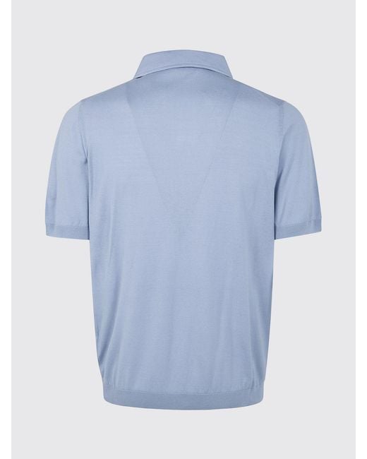 Lardini Blue Knit Polo Shirt for men