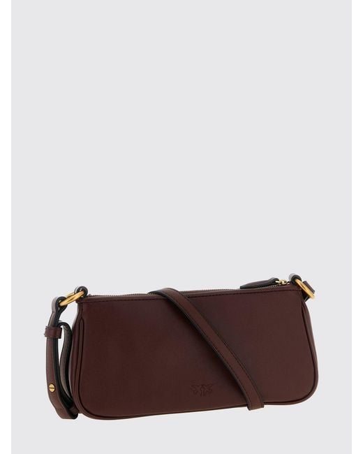 Pinko Brown Mini Half Moon Leather Bag