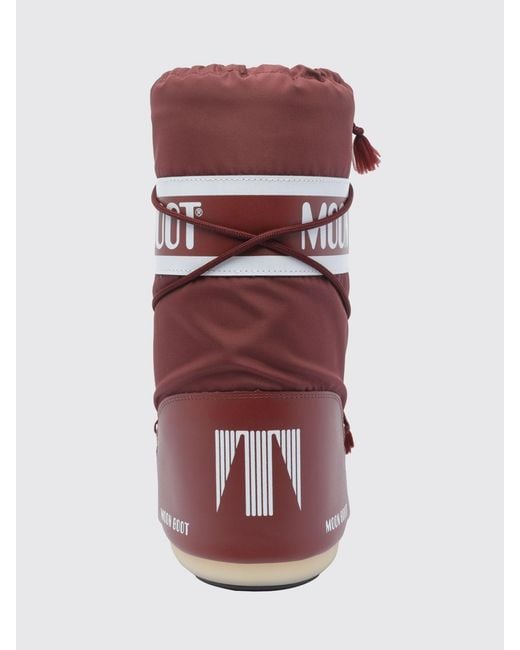 Moon Boot Red Flat Ankle Boots
