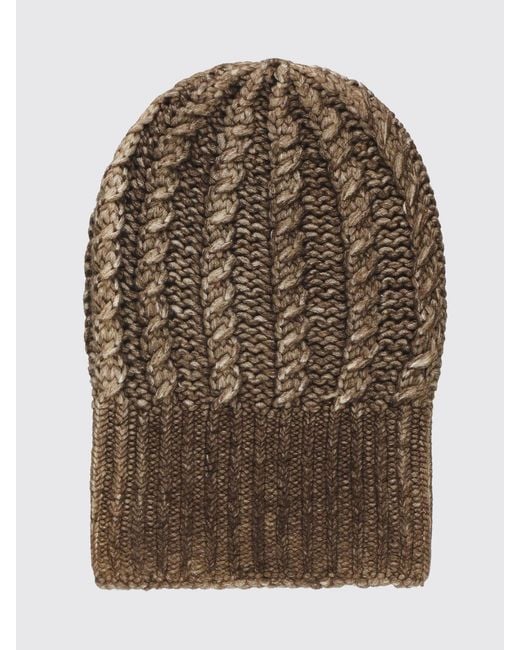 Avant Toi Brown 100% Cashmere Braided Beanie Hat