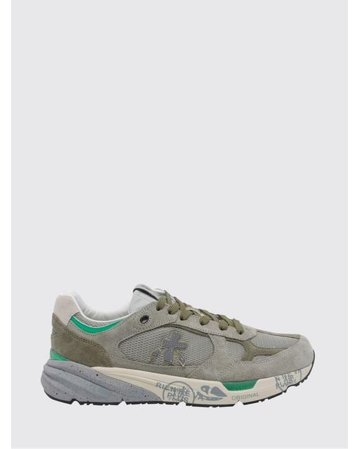 Premiata Gray Mase Suede And Mesh Sneakers for men