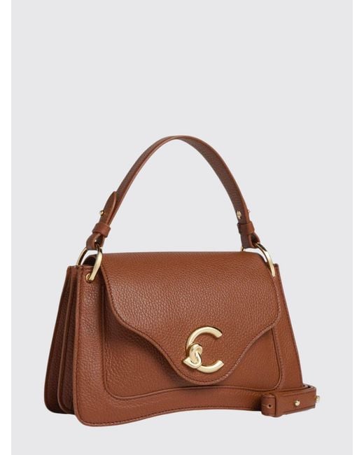 Coccinelle Brown C-Me Mini Hammered Leather Bag