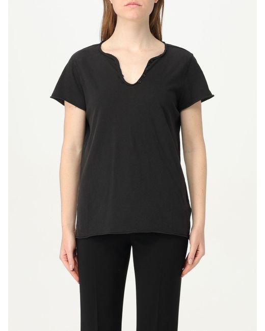 T-shirt in cotone con logo di Zadig & Voltaire in Black