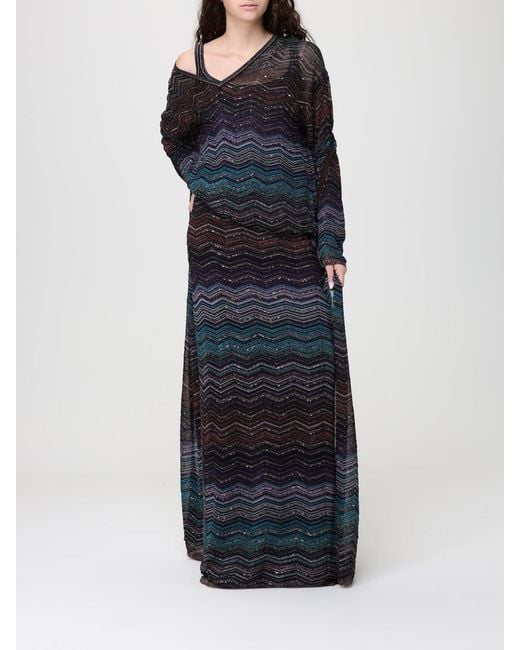 Missoni Blue Zigzag Lurex Viscose Knit