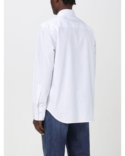 Camicia in cotone con cuciture superiori di Bottega Veneta in White da Uomo