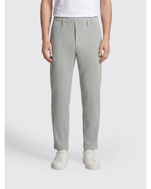 Homme Plissé Issey Miyake Gray Pleated Slim Fit Crêpe Trousers Homme Plissé Issey Miyake for men