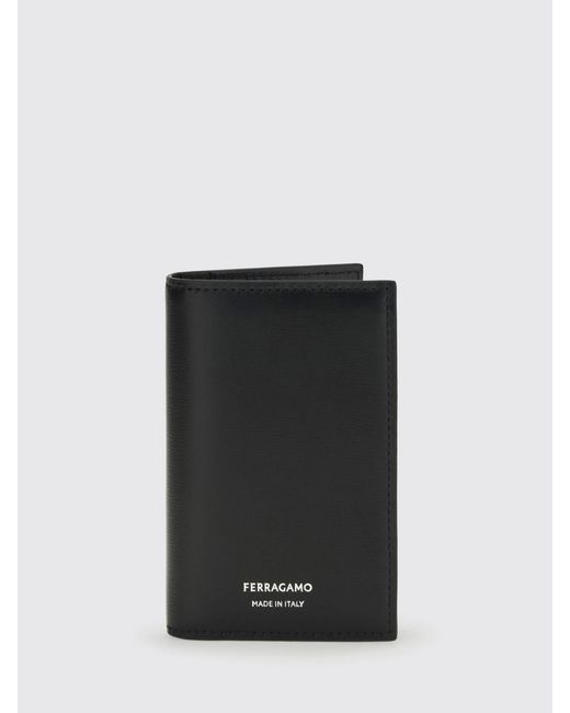Ferragamo Black Calfskin Card Holder for men