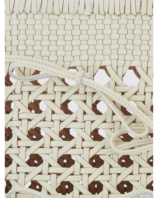 OSOI Natural Biscuit Woven Recycled Leather Handbag With Double Handle