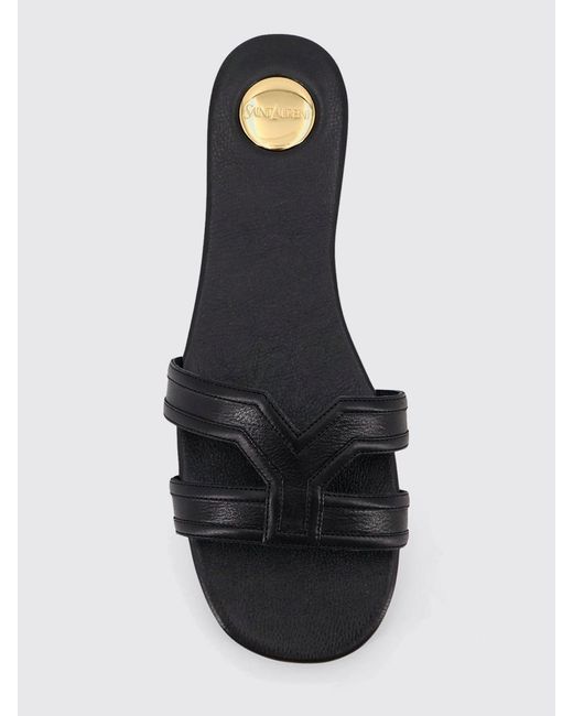Saint Laurent White Mabrouka Vegetable-Tanned Leather Slippers