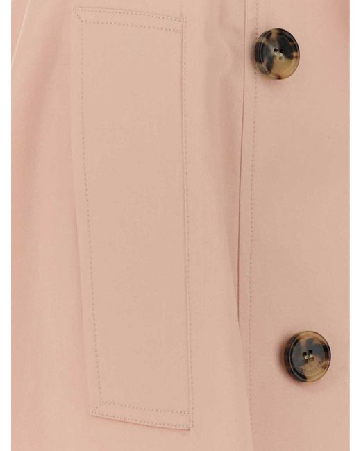 Burberry Pink High-Waisted A-Line Cotton Mini Skirt With Adjustable Belt