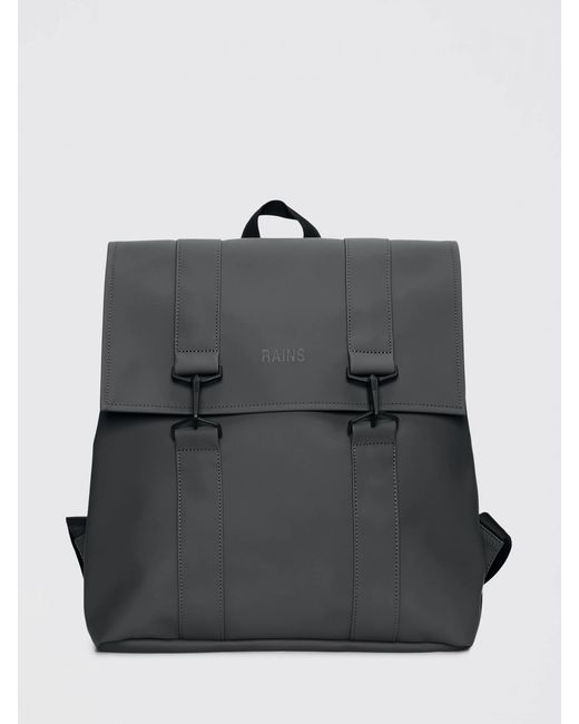 Rains Gray Msn Waterproof Pu Backpack for men