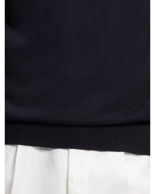Boss Blue Virgin Wool Knit Polo Shirt for men