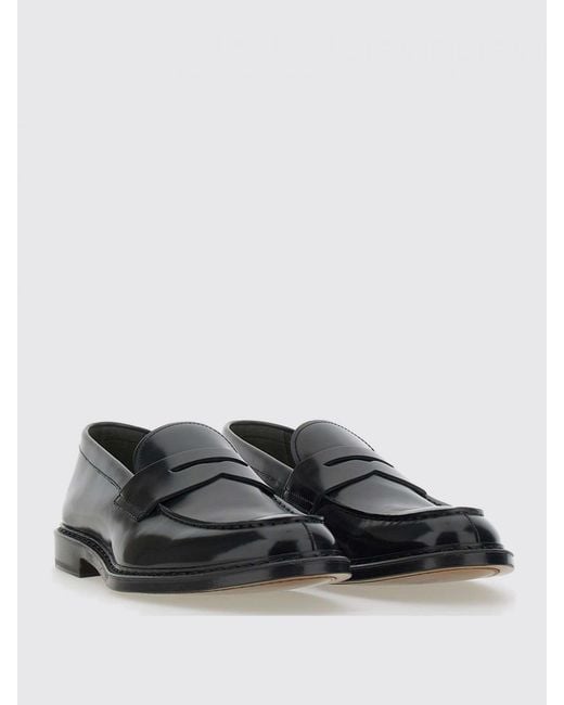 Doucal's White Brushed Leather Loafers for men