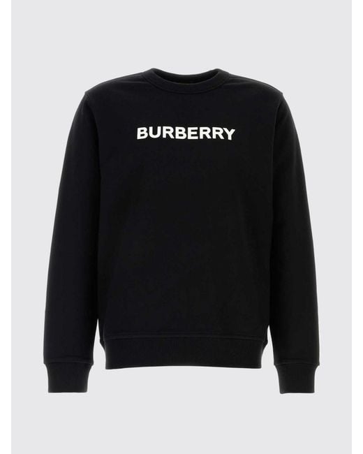 Burberry Blue Cotton Crewneck Sweatshirt With Logo for men