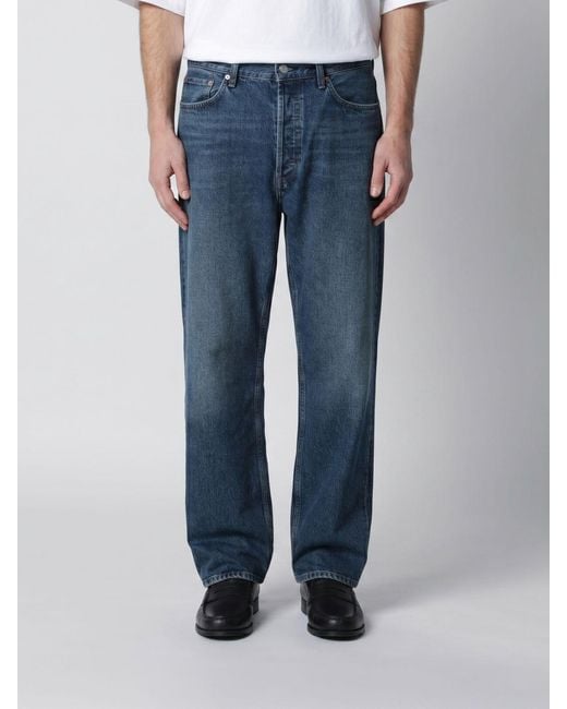 Agolde Blue Mid-Rise Straight Fit Jeans With A Five-Pocket Design for men