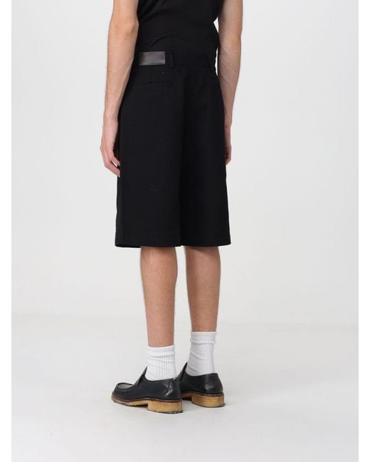 Carrera Black Wide-Leg Cotton Chino Shorts With Slash Pockets for men