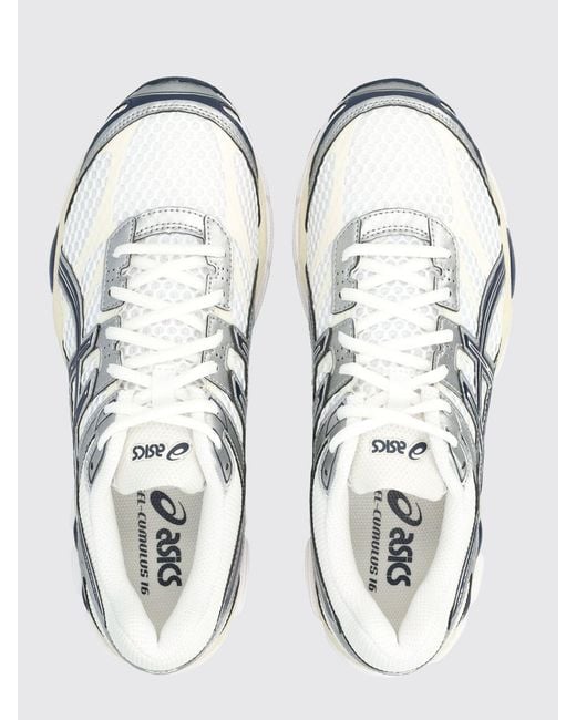 Asics White Gel-Cumulus 16 Mesh And Rubber Sneakers