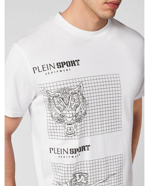 Philipp Plein White Cotton T-Shirt With Contrast Graphic Print for men