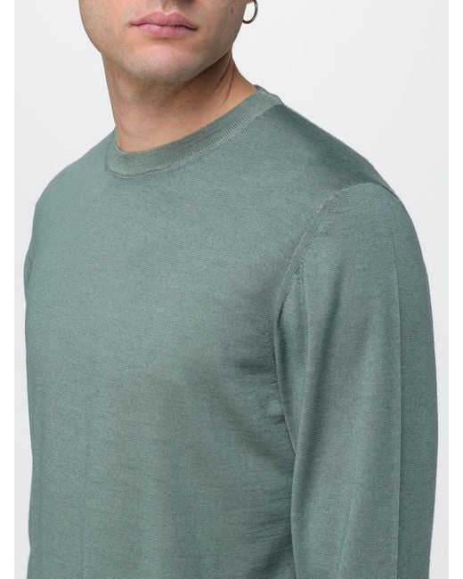 Drumohr Green Virgin Wool Crew Neck Sweater for men