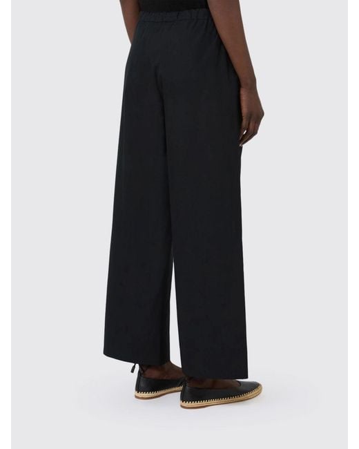 Max Mara Black Cotton Wide-Leg Trousers