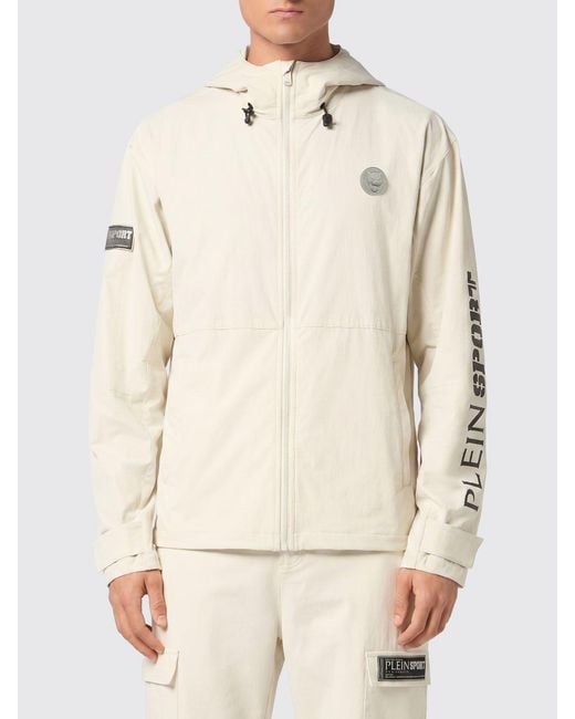 Philipp Plein Natural Hooded Windbreaker for men