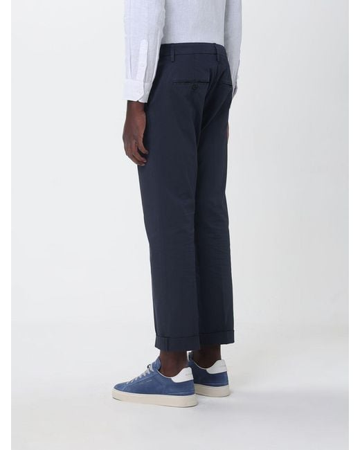 Dondup Blue Slim Fit Cotton Trousers for men