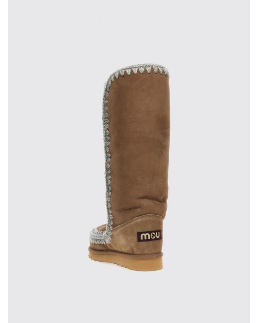 Mou White Flat Ankle Boots