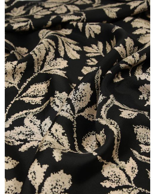 Max Mara Black Printed Silk Foulard