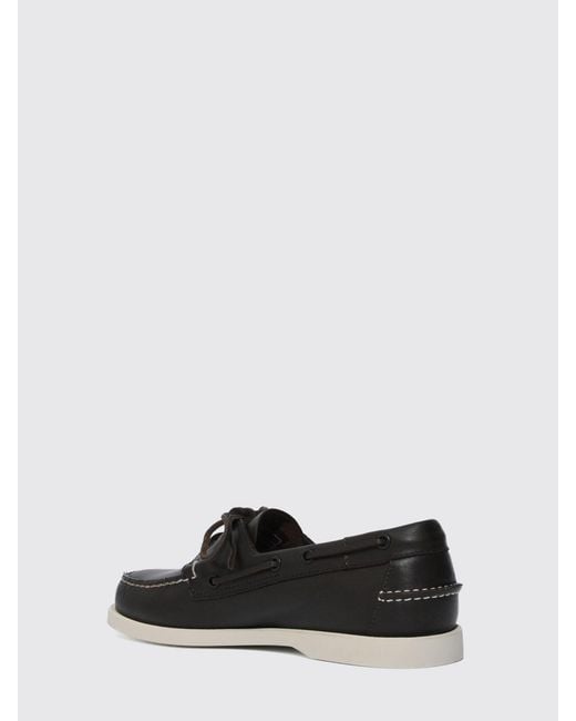 Sebago White Leather Docksides Boat Loafers for men